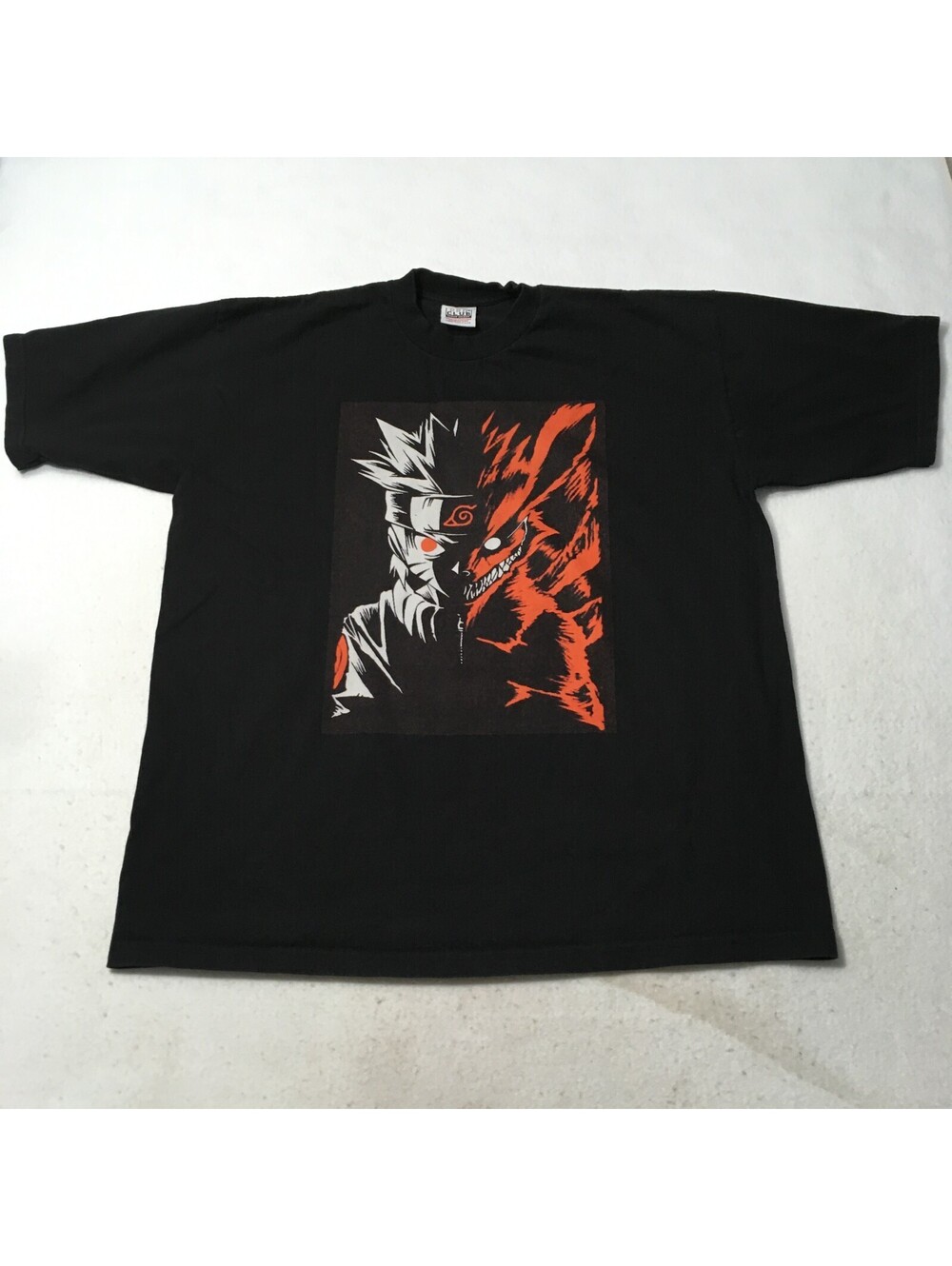 PRO CLUB Men Shirt 2XL BLACK Graphic Naruto Character Anime Tee Logo